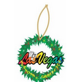Las Vegas - Royal Flush Wreath Ornament w/ Clear Mirrored Back (12 Sq. In.)